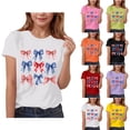 thumbnail image 1 of Cowsor Big Kids Independence Day Graphic Print Short Sleeve Crewneck T Shirt Patriotic Summer Top for 3-15 Years Old Holiday Outfit, 1 of 4