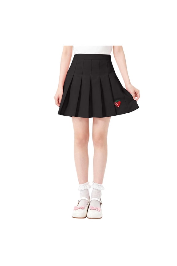 Big Kids' Solid Color Half Skirt - Elastic Waist Casual Design, Soft Breathable for School, Family Gatherings & Special Occasions, 5-15 Years