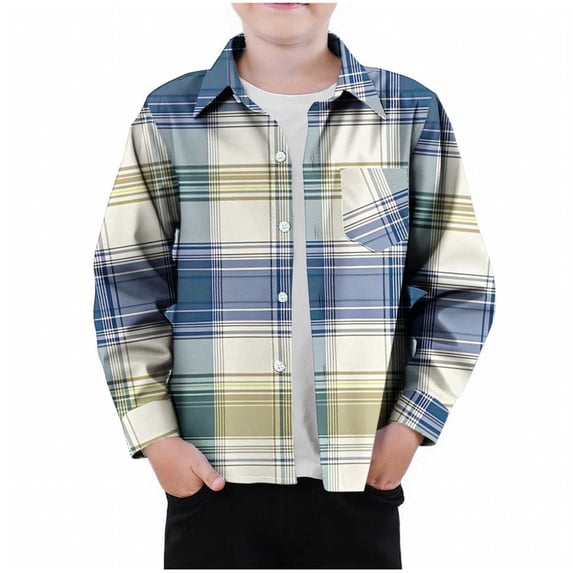 Cowsor Boy Button Down Shirt Kid Flannel Shirt Toddler Buffalo Plaid Shirt Boys Western Shirts Long Sleeve Shirt