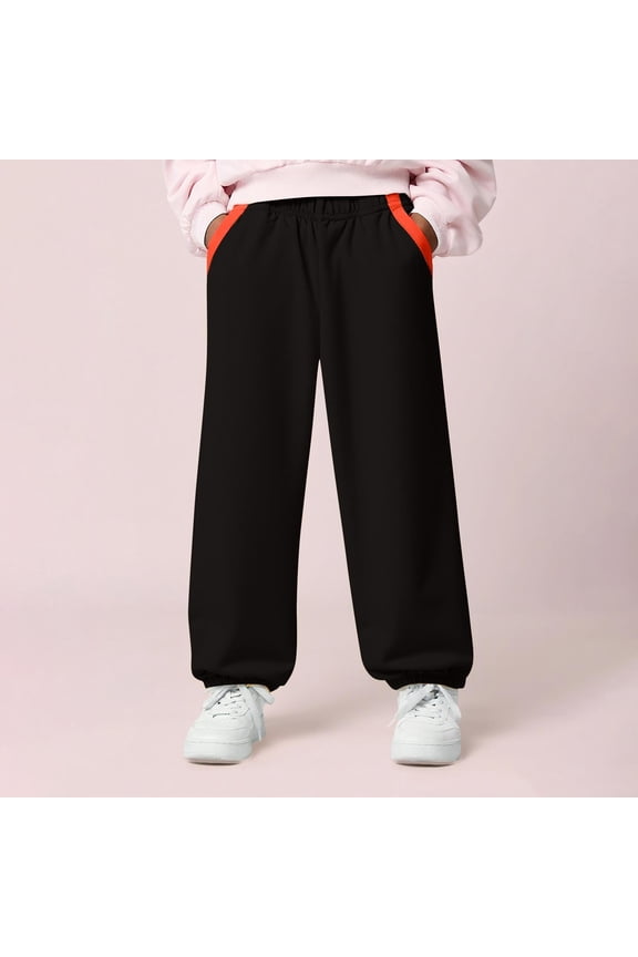 Boys Girls Cotton Lightweight Pants Pull On Joggers Active Pants for Kids