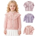 thumbnail image 1 of Cowsor Boys Girls Heart Detail Knit Cardigan Warm Long Sleeve Open Front Sweater Jacket Versatile Outerwear for Big Kids, 1 of 6