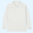 thumbnail image 1 of Cowsor Boys Girls Long Sleeve Shirts Kids School Uniform Golf Shirts Solid Color T-Shirts, 1 of 3
