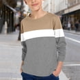 thumbnail image 1 of Cowsor Boys Girls T Shirts Casual Raglan Long Sleeve Tee Crewneck Color Block Cute Blouses Tops, 1 of 7