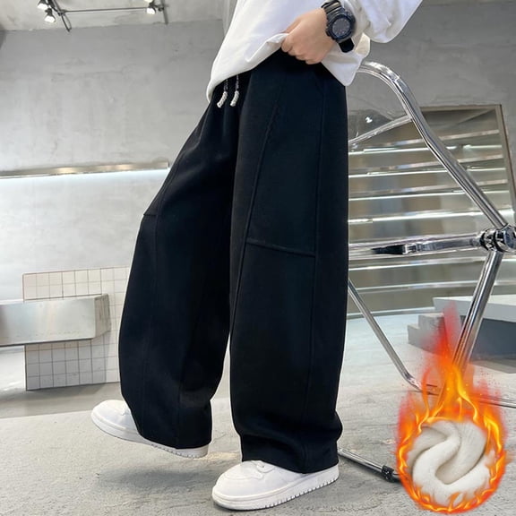 Cowsor Boys Girls Wide Leg Jeans Baggy High Elastic Waist Denim Pants Cute Y2K Trendy Tween Streetwear