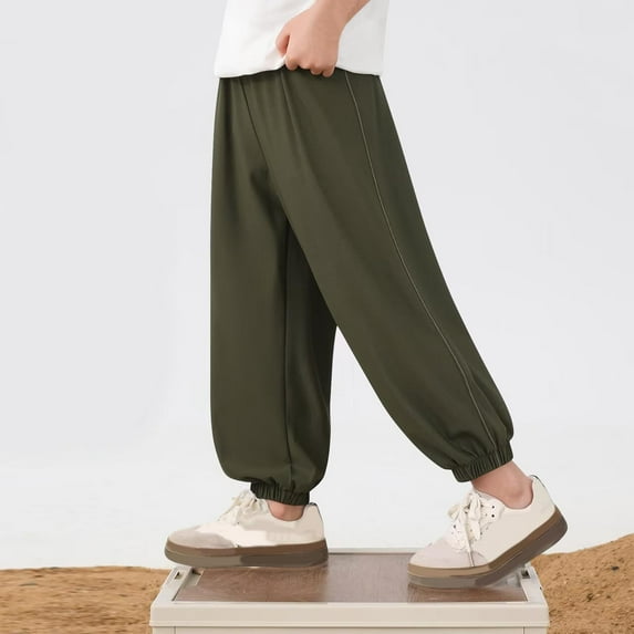Cowsor Boys Joggers Sweatpants Baggy Athletic Pants Elastic Waist Casual Sports Trousers with Pockets