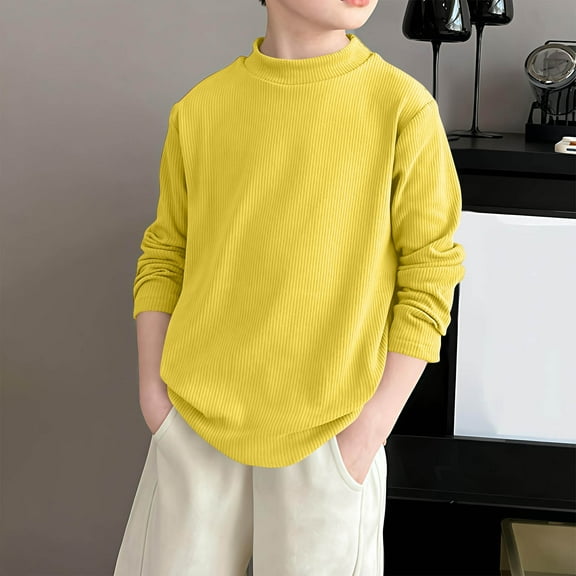 Cowsor Boys Undershirts Long Sleeve - Toddler Boy Girls Crew Neck Tops Fashion Fall Outfits Basic Tees Thermal Clothes 2025
