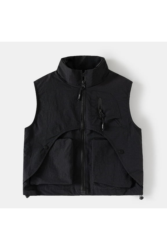 Children's Casual Safari Travel Vest Pockets Outdoor Work Vest Sleeveless Jacket Fishing Hiking Photography