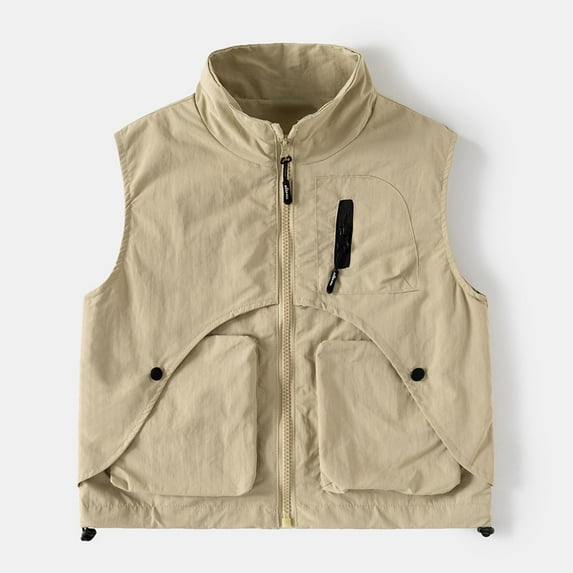 Cowsor Children's Casual Safari Travel Vest Pockets Outdoor Work Vest Sleeveless Jacket Fishing Hiking Photography
