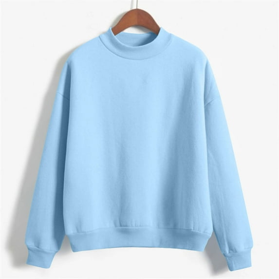 Cowsor Cropped Sweatshirts for Women Cotton Long Sleeve Crop Tops Crewneck Pullover