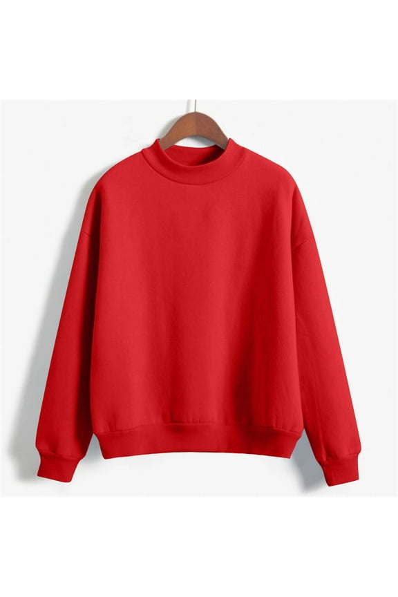 Cropped Sweatshirts for Women Cotton Long Sleeve Crop Tops Crewneck Pullover