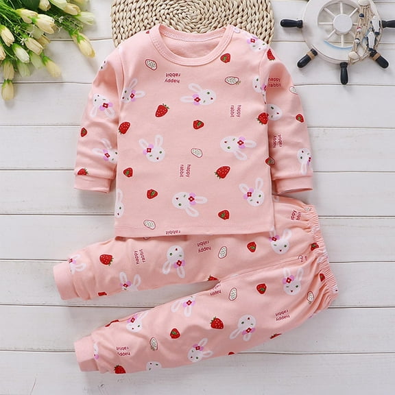 Cowsor Cute Kids Clothes Long Sleeve Print Sweatshirt Top and Pants Set Toddler Loungewear