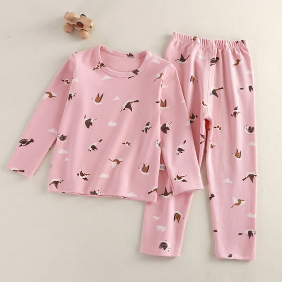 Cowsor Cute Kids Clothes Long Sleeve Print Sweatshirt Top and Pants Set Toddler Loungewear