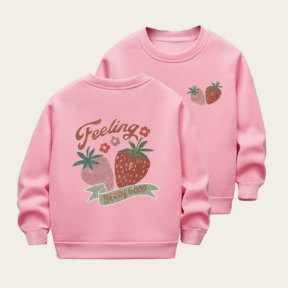 Cowsor Girl's Boy's Letter Print Graphic Sweatshirt Long Sleeve Thermal Pullover Tops