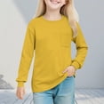 thumbnail image 1 of Cowsor Girl's Crew Neck Solid Color Sweatshirts with No Hood Casual Color Block Long Sleeve Pullover Tops, 1 of 7