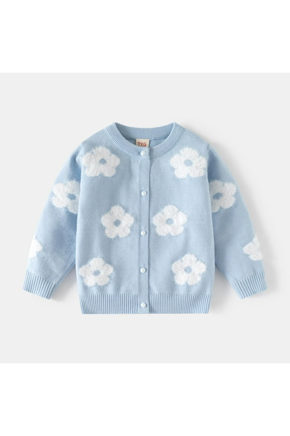 Girl's Knit Cardigan Long Sleeve Winter Button Up Sweater Coat for Kids Girls And Boys