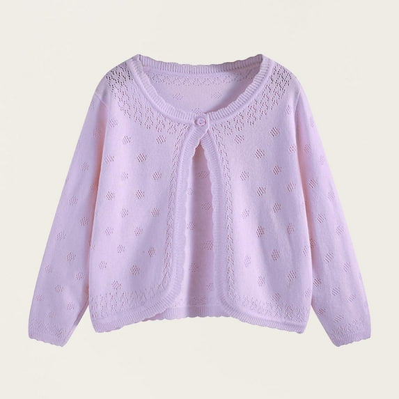 Cowsor Girls Cardigan Cotton Kids Heart Cardigan Sweater Valentines Long Sleeve Toddler Girl Soft Knit Cardigan