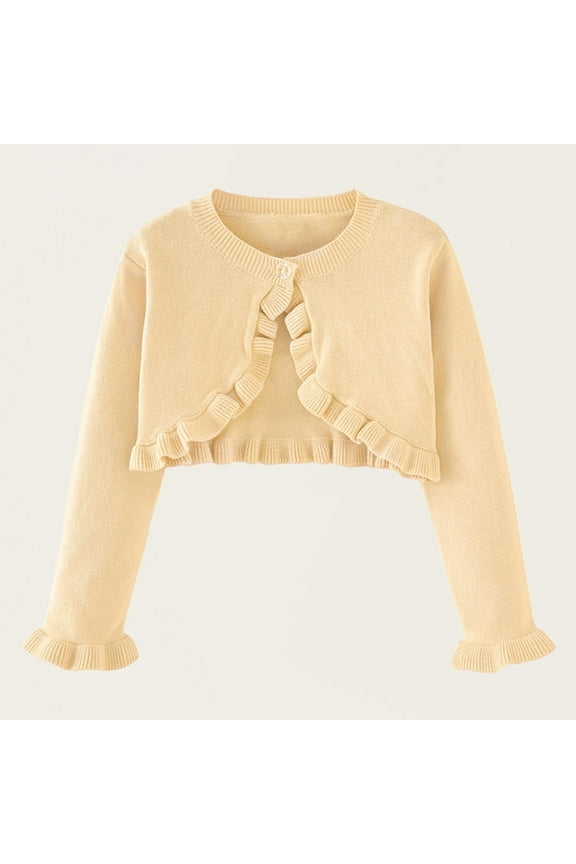 Girls Cardigan Sweater - Toddler Girl School Uniforms Long Sleeve Button Down Knitting Cotton Sweaters Tops Soft Wear