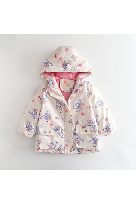 Girls Cartoon Unicorn Jackets Spring Zip Kids Hooded Flamingo Windbreaker for Toddler Pink Light Outwear