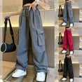 thumbnail image 1 of Cowsor Girls' Casual Cargo Sweatpants Joggers Tactical Loose Fit Pants for Men with Multi Pockets, 1 of 5