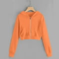 thumbnail image 1 of Cowsor Girls Casual Zipper up Sweatshirts Crop Jackets for Teens, 1 of 7