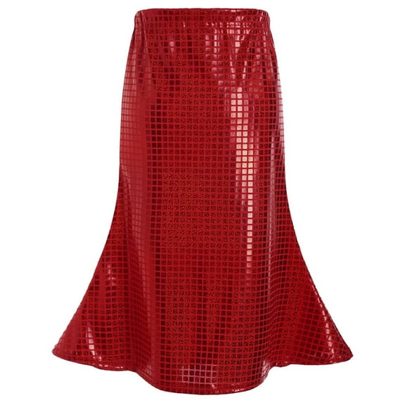 Cowsor Girls Fish Scales Skirt Mermaid Cosplay Fishtail Long Skirt
