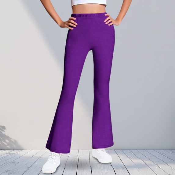 Cowsor Girls Flared Dress Pants – Soft Bell Bottom Uniform Pants for School or Daily Wear