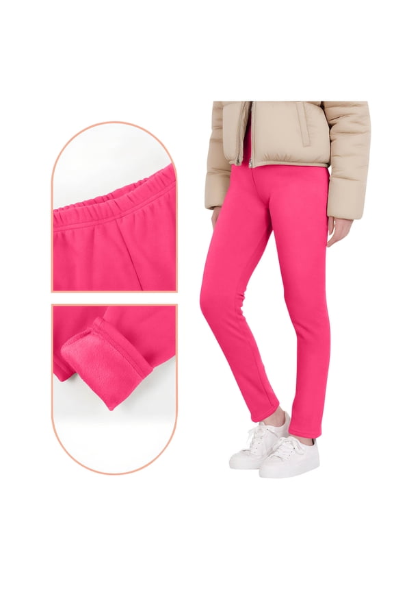 Girls Fleece Lined Leggings Thick Winter Warm Pants for Kids Teen Girl Thermal Tights Preppy Clothes