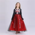 thumbnail image 1 of Cowsor Girls Medieval Tea Party Dress Victorian Era Bubble Sleeves Velvet High Waist Long Dress, 1 of 3