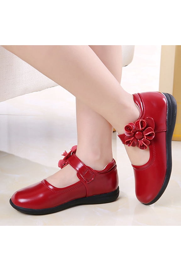 Girls School Uniform Shoes Mary Jane School Wedding Party Flat Shoes
