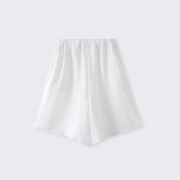 Cowsor Girls Shorts Elastic Waist Wide Leg Knee Length Shorts for Kids