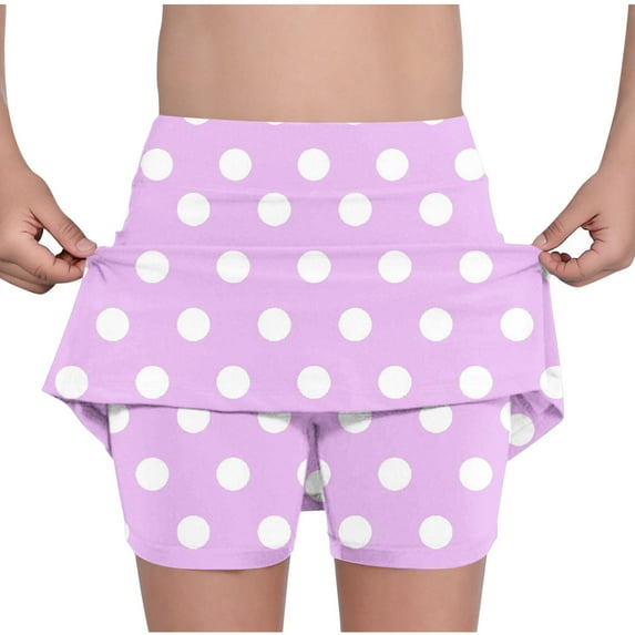 Cowsor Girls Skort Tummy Control Plus Size Skorts for Women High Waist Athletic Sports Pants Skirt Casual Shorts