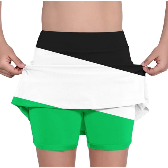 Cowsor Girls Skort Tummy Control Plus Size Skorts for Women High Waist Athletic Sports Pants Skirt Casual Shorts