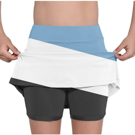 Cowsor Girls Skort Tummy Control Plus Size Skorts for Women High Waist Athletic Sports Pants Skirt Casual Shorts