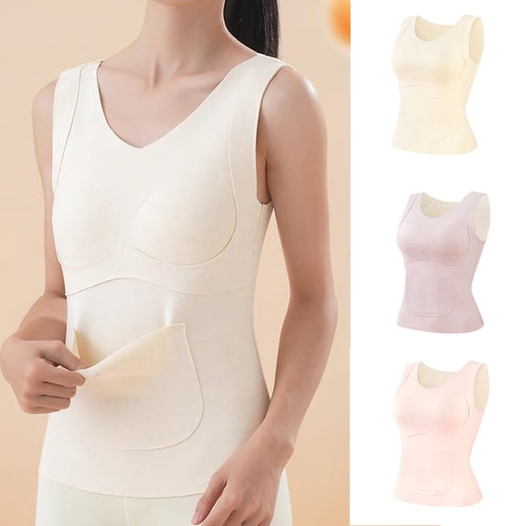 Cowsor Girls Solid Color Fleece Lined Training Bra Tank Top with Pads Comfortable Undergarment for 4-13 Years Old Daily Wear