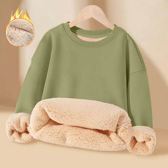 Cowsor Girls Sweatshirts Oversized Crewneck Fleece Pullover Hoodies Trendy Cute Long Sleeve Drop Shoulder Sweater Tops