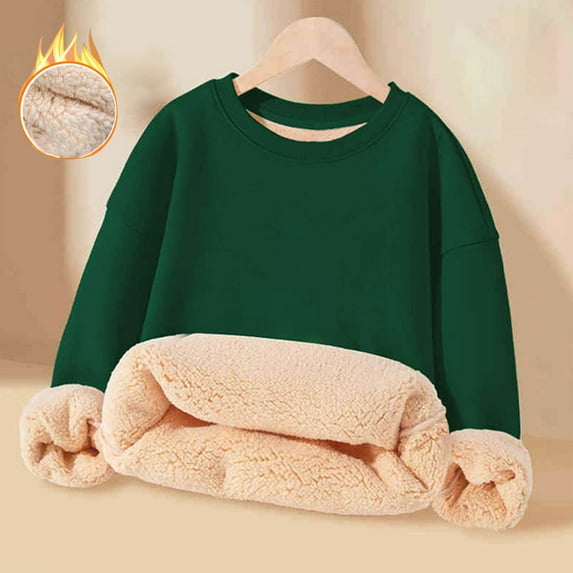 Cowsor Girls Sweatshirts Oversized Crewneck Fleece Pullover Hoodies Trendy Cute Long Sleeve Drop Shoulder Sweater Tops