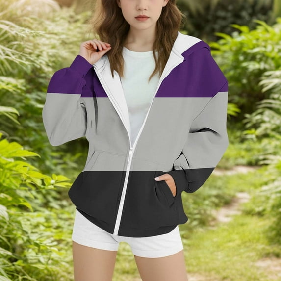 Cowsor Girls Zip Up Hoodies Oversized Lightweight Hooded Sweatshirt Casual Long Sleeve Jacket Y2K Fall Clothes