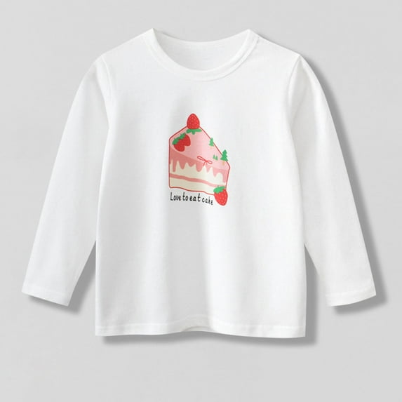 Cowsor Girls' and Toddler Fall and Holiday Embroidered Graphic Long Sleeve T-Shirts