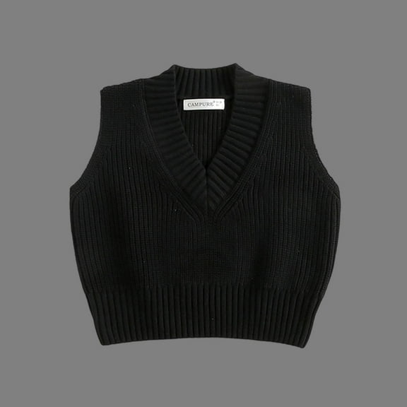 Cowsor Kid's Sweater Vest V Neck Pullover Knitwear Tank Top Trendy Sleeveless Sweater Fall