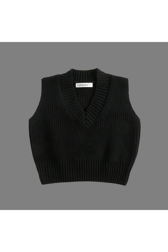 Kid's Sweater Vest V Neck Pullover Knitwear Tank Top Trendy Sleeveless Sweater Fall