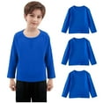 thumbnail image 1 of Cowsor Kids Basic Cotton Shirts 3 Pack Girls Boys Long Sleeve Tshirt Crewneck Top Casual Solid Color T-Shirt Soft Comfy Tee, 1 of 7