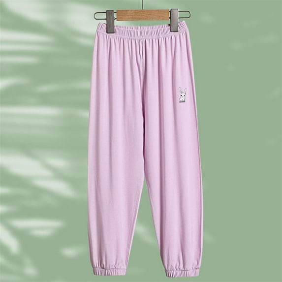 Cowsor Kids' Breathable Pants, Baby Girls' Loose Joggers Elastic Waist Cuffed Ankles Sweatpants