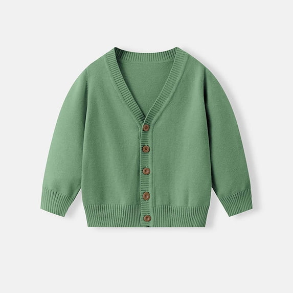 Cowsor Kids Cardigan Sweater Winter Warm V Neck Cotton Knit Sweaters Fall Fashion Long Sleeve Open Front Button Down Tops