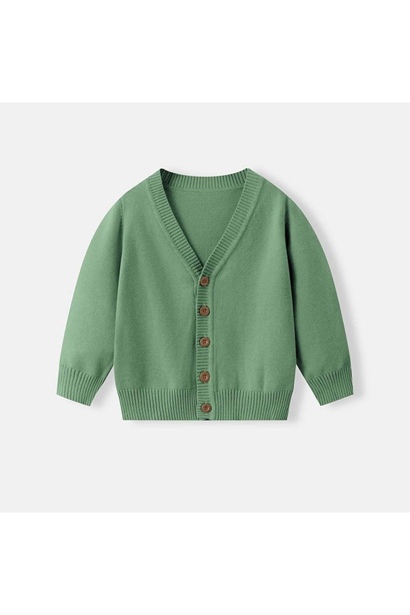 Kids Cardigan Sweater Winter Warm V Neck Cotton Knit Sweaters Fall Fashion Long Sleeve Open Front Button Down Tops