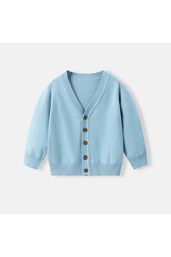 Kids Cardigan Sweater Winter Warm V Neck Cotton Knit Sweaters Fall Fashion Long Sleeve Open Front Button Down Tops