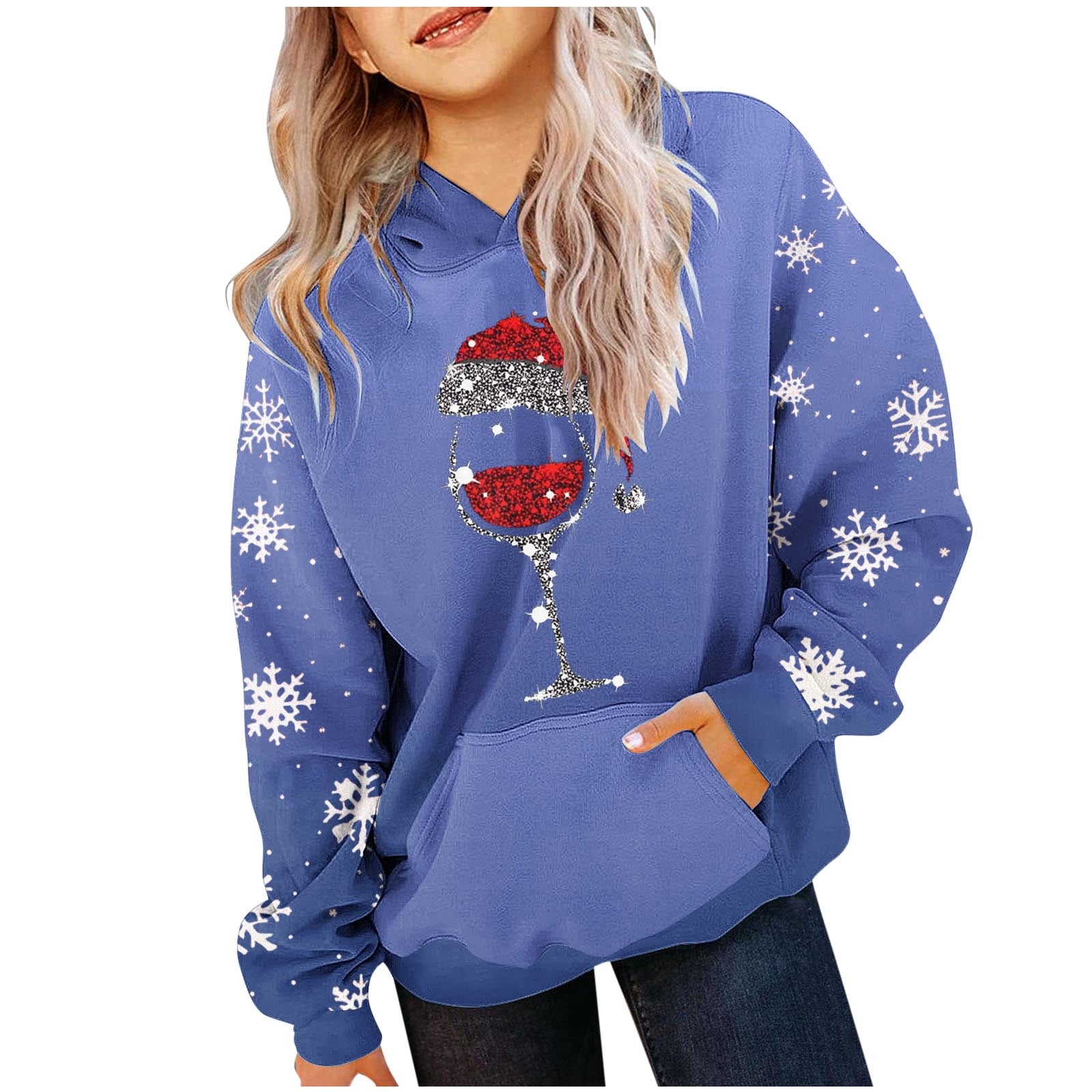 Cowsor Kids\u0026#39; Christmas Printed Hooded Sweatshirt | Unisex Long-Sleeve Round Neck Top for Boys ...