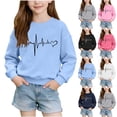 thumbnail image 1 of Cowsor Kids Heart Printed Fleece Lined Crewneck Sweatshirt Warm Casual Pullover for 1-13 Years Old Fall Winter Daily Wear, 1 of 6