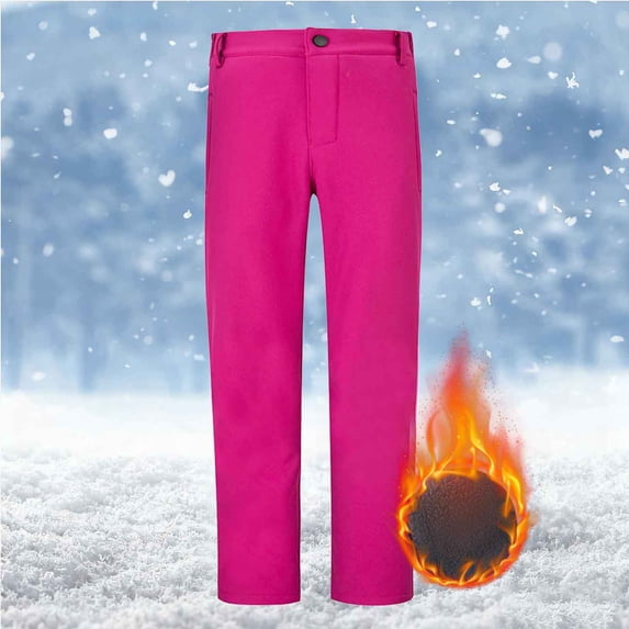 Cowsor Kids' Heavy-Duty Ski Pants - Warm Waterproof Windproof Outdoor Pants, Reinforced Knees for Winter Sports, 6-17 Years