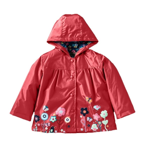 Cowsor Kids' Hooded Raincoat – Waterproof Polyester, Long Sleeve for Rainy Days