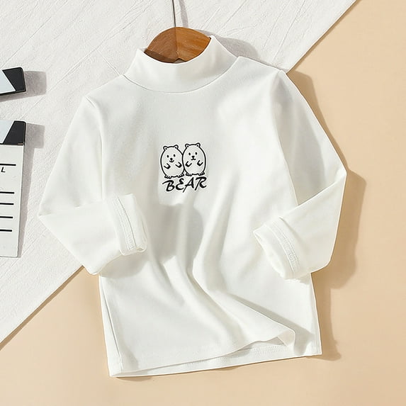 Cowsor Kids Long Sleeve Shirt Girl's Autumn and Winter Mid Collar Warm Solid Color Long Sleeved Shirt Boys Shirts